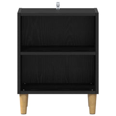 vidaXL Bed Cabinet Black Oak 40 x 30 x 50 cm Engineered Wood 4