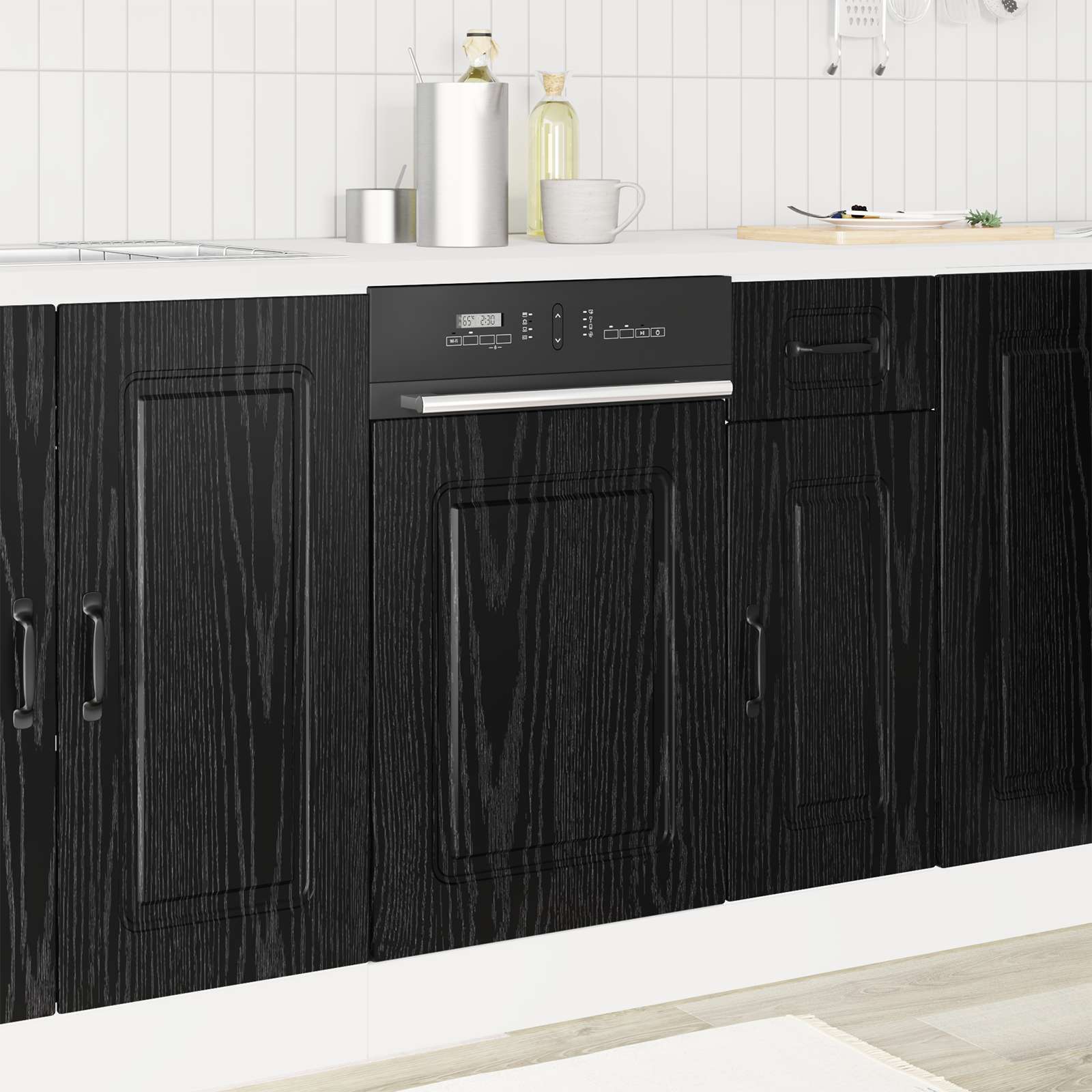 vidaXL Dishwasher Panel Kalmar Black Oak 45 x 1.5 x 57 cm 1