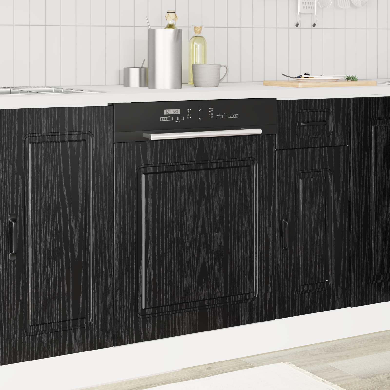 vidaXL Dishwasher Panel Kalmar Black Oak 60 x 1.5 x 57 cm 1