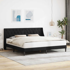 Bed Frame with Headboard 90 x 190 cm Velvet Black 70.9" x 78.7