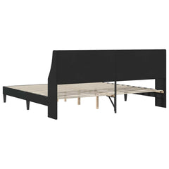 Bed Frame with Headboard 90 x 190 cm Velvet Black 70.9" x 78.7