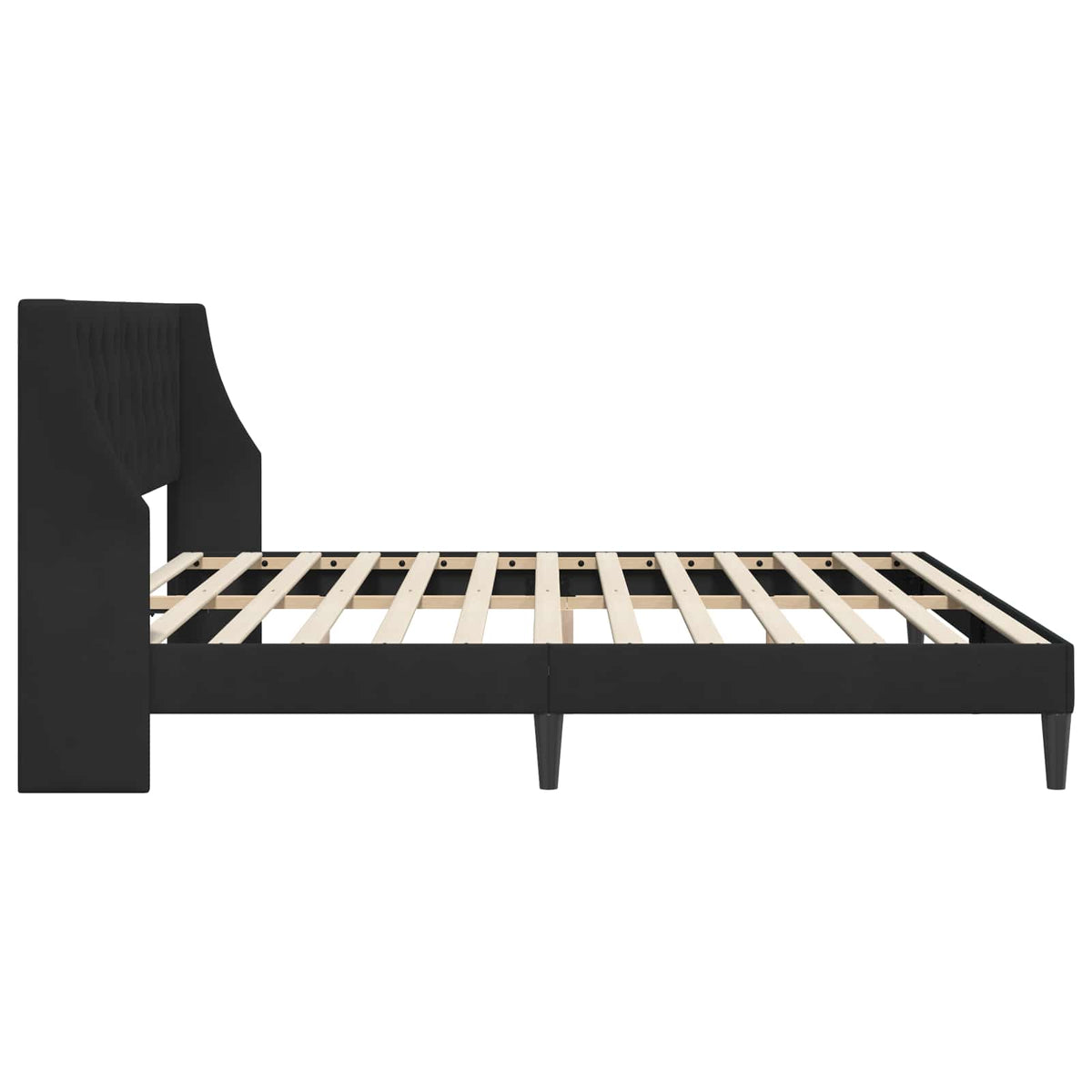 Bed Frame with Headboard 90 x 190 cm Velvet Black 70.9" x 78.7