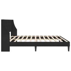Bed Frame with Headboard 90 x 190 cm Velvet Black 70.9" x 78.7