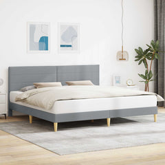 Bed Frame with Headboard 90 x 190 cm Fabric Light grey 70.9" x 78.7