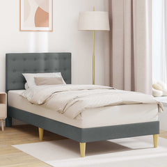 Bed Frame with Headboard 90 x 190 cm Fabric Dark grey Single