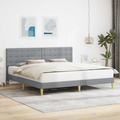 Bed Frame with Headboard 90 x 190 cm Fabric Light grey 70.9" x 78.7