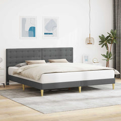 Bed Frame with Headboard 90 x 190 cm Fabric Dark grey 70.9" x 78.7