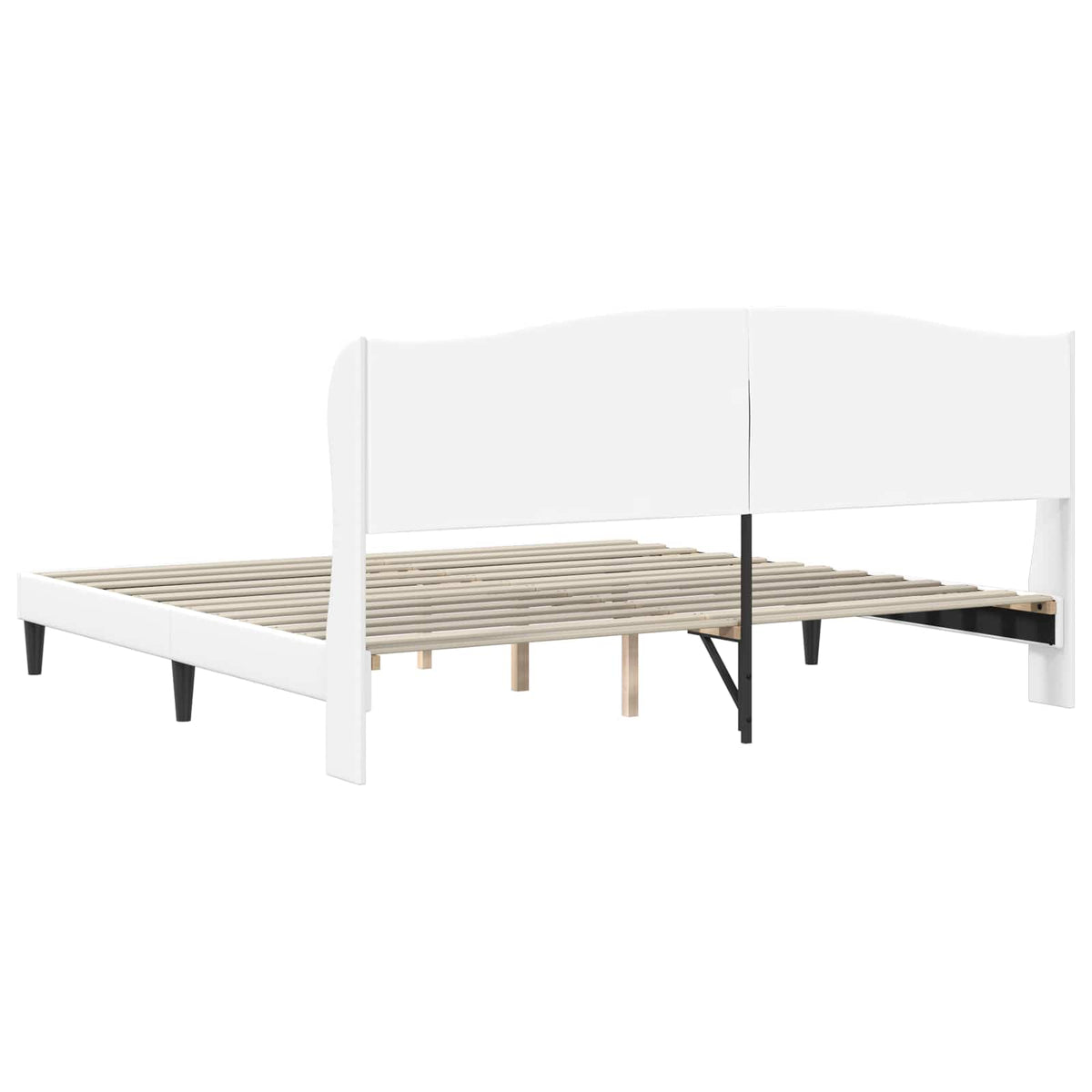 Bed Frame with Headboard 90 x 190 cm Faux Leather White 70.9" x 78.7