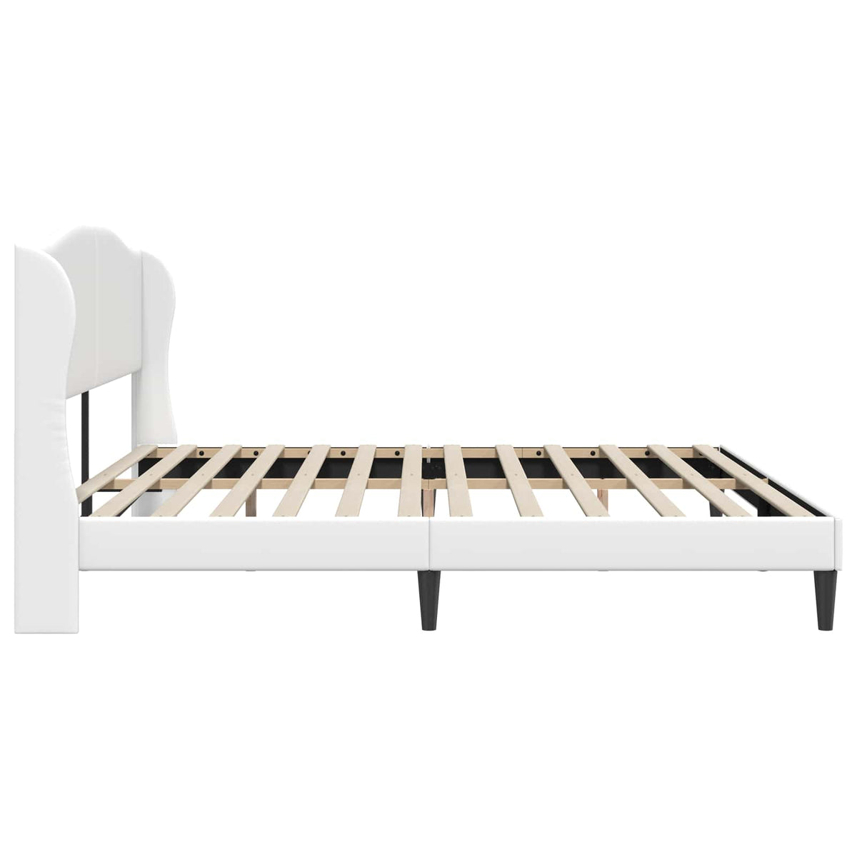 Bed Frame with Headboard 90 x 190 cm Faux Leather White 70.9" x 78.7