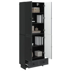 Cabinet Set 2 pcs Engineered Wood Black