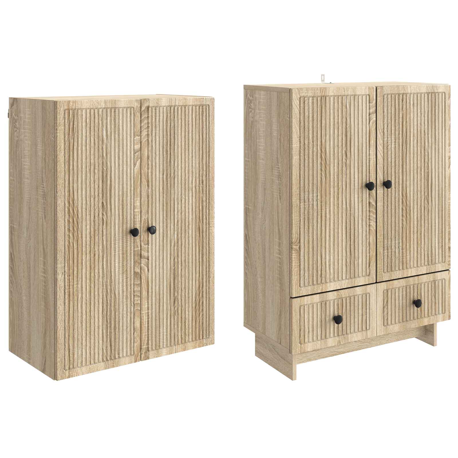 vidaXL Cabinet Set 2 pcs Sonoma Oak 66 x 34.5 x 95 cm Engineered Wood 3