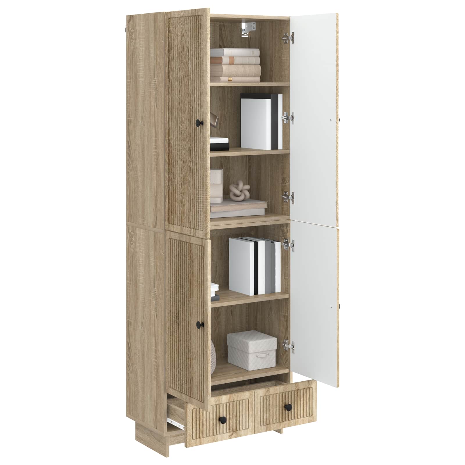 vidaXL Cabinet Set 2 pcs Sonoma Oak 66 x 34.5 x 95 cm Engineered Wood 2