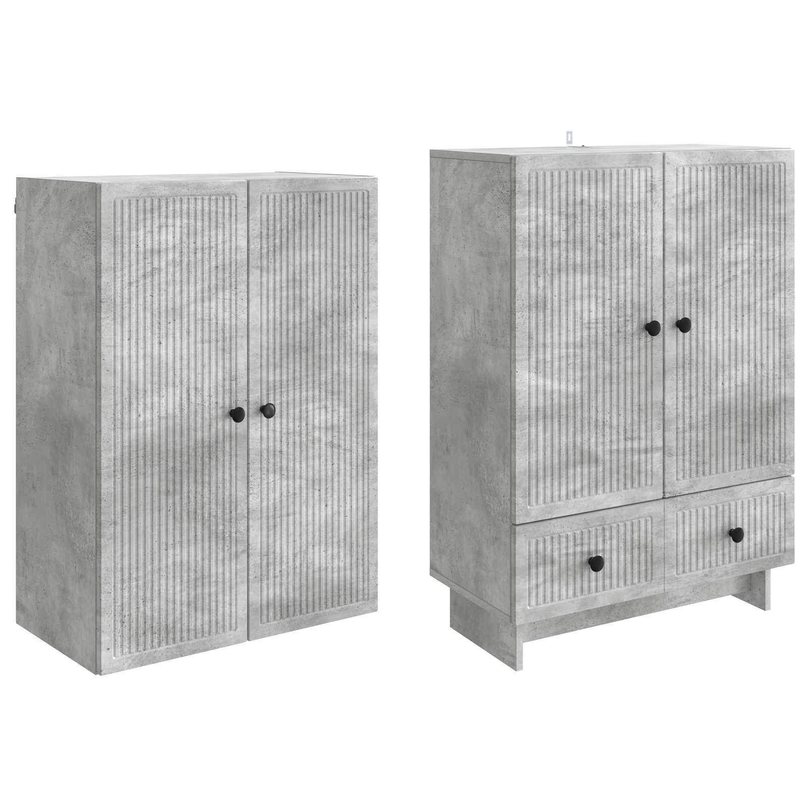 vidaXL Cabinet Set 2 pcs Concrete Grey 66 x 34.5 x 95 cm 4