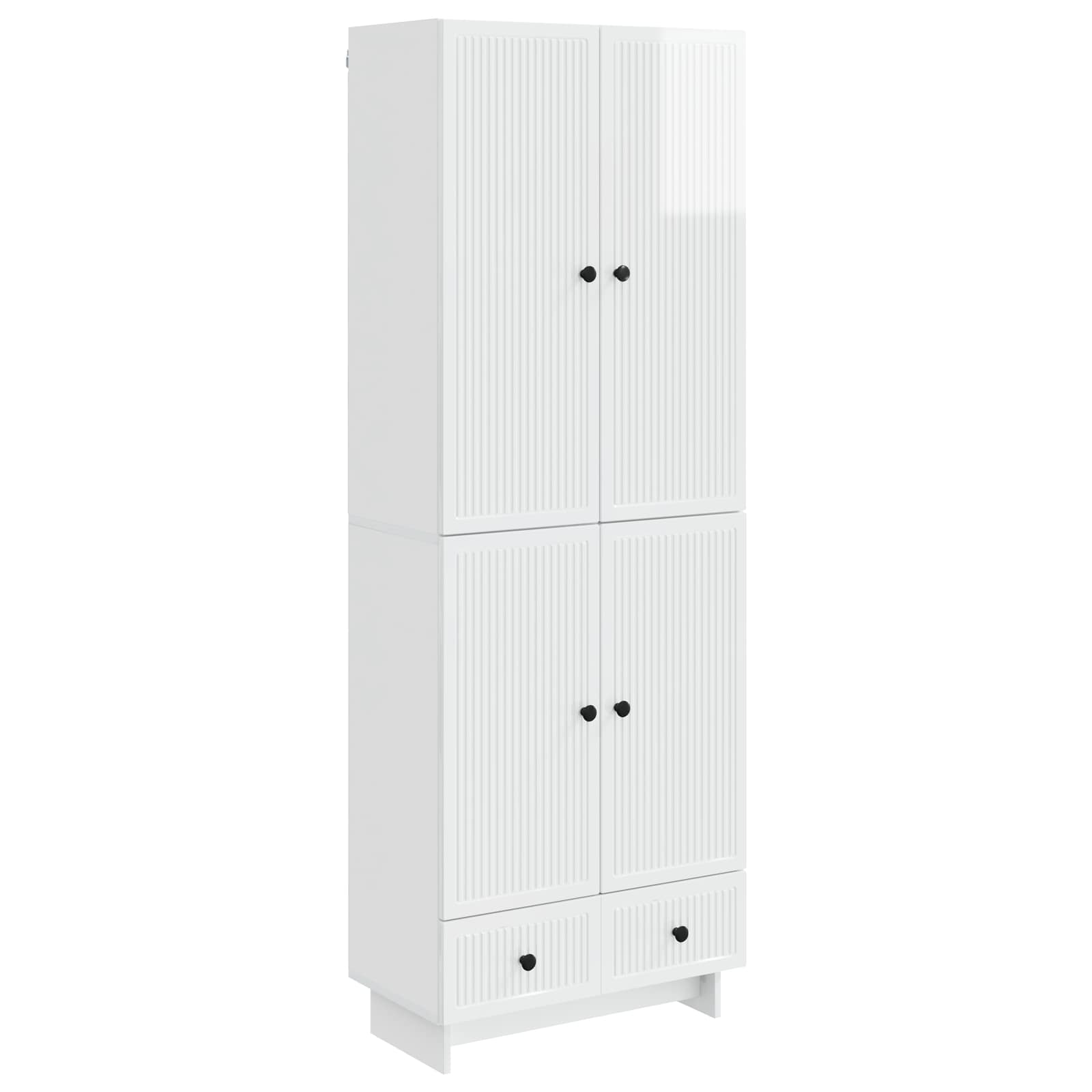 vidaXL Cabinet Set 2 pcs High Gloss White 66 x 34.5 x 95 cm 2