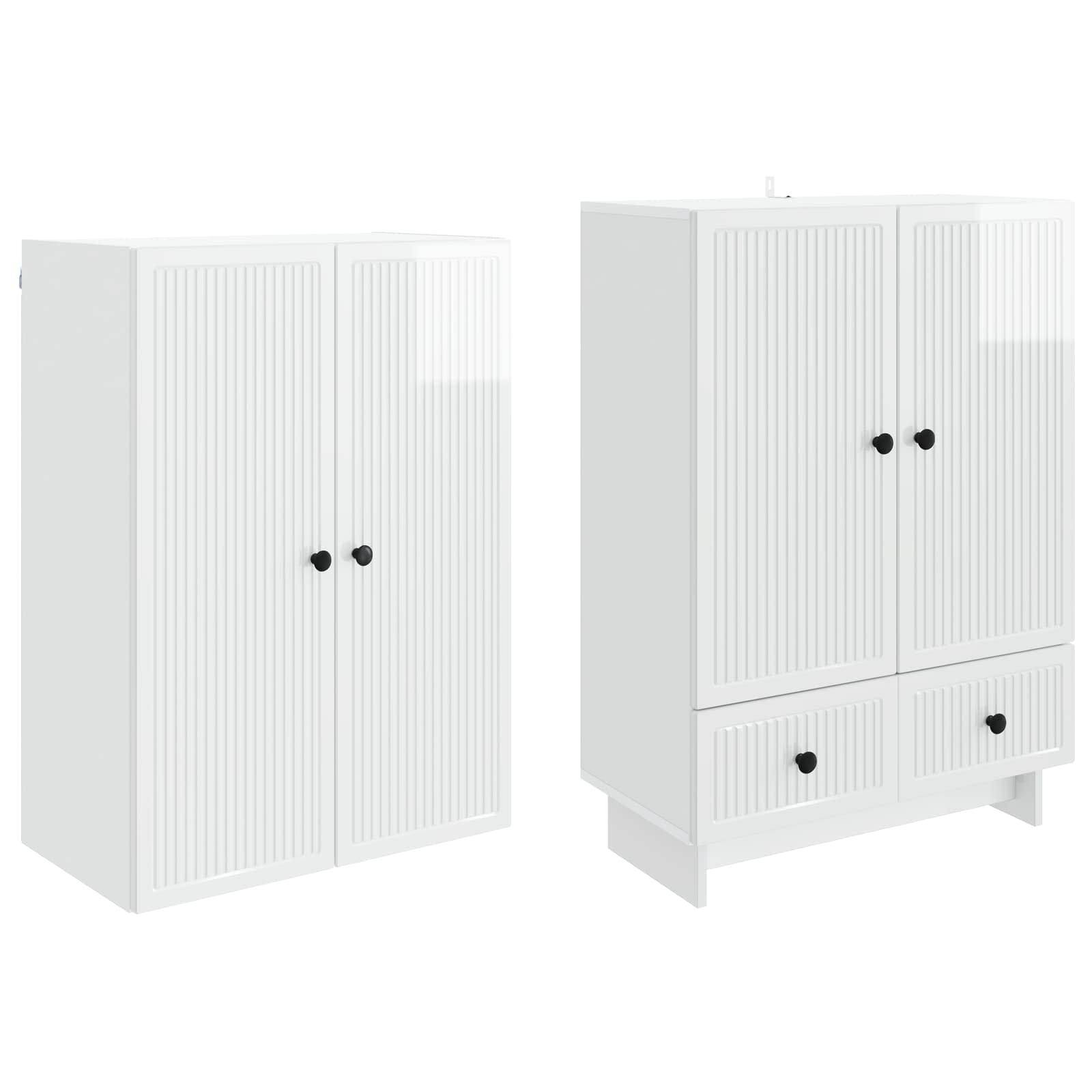 vidaXL Cabinet Set 2 pcs High Gloss White 66 x 34.5 x 95 cm 4