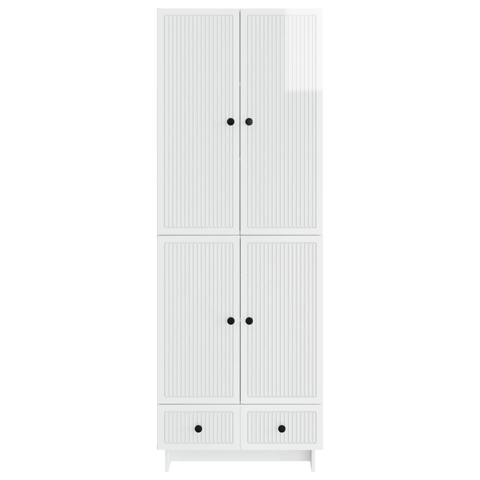 vidaXL Cabinet Set 2 pcs High Gloss White 66 x 34.5 x 95 cm 5