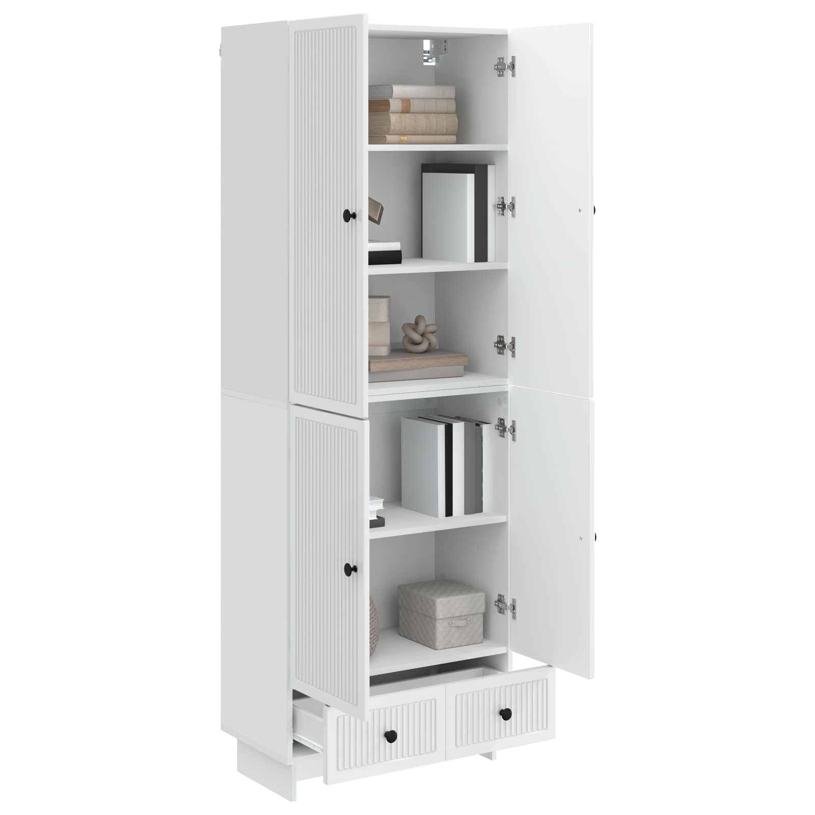 vidaXL Cabinet Set 2 pcs High Gloss White 66 x 34.5 x 95 cm 3