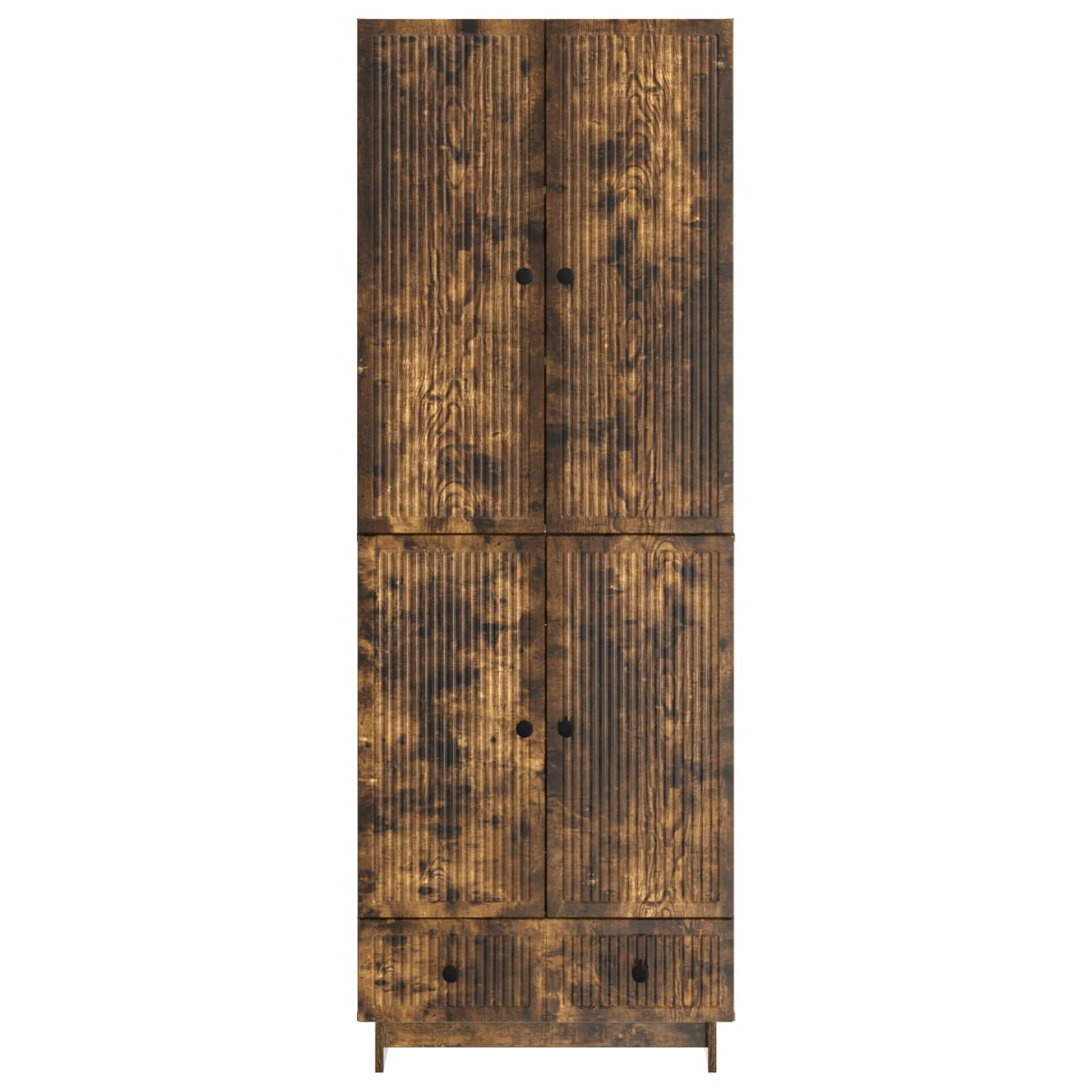 vidaXL Cabinet Set 2 pcs Smoked Oak 66 x 34.5 x 95 cm Engineered Wood 5