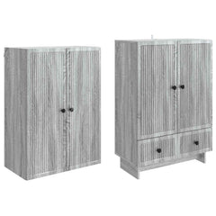 vidaXL Cabinet Set 2 pcs Grey Sonoma 66 x 34.5 x 95 cm Engineered Wood 4