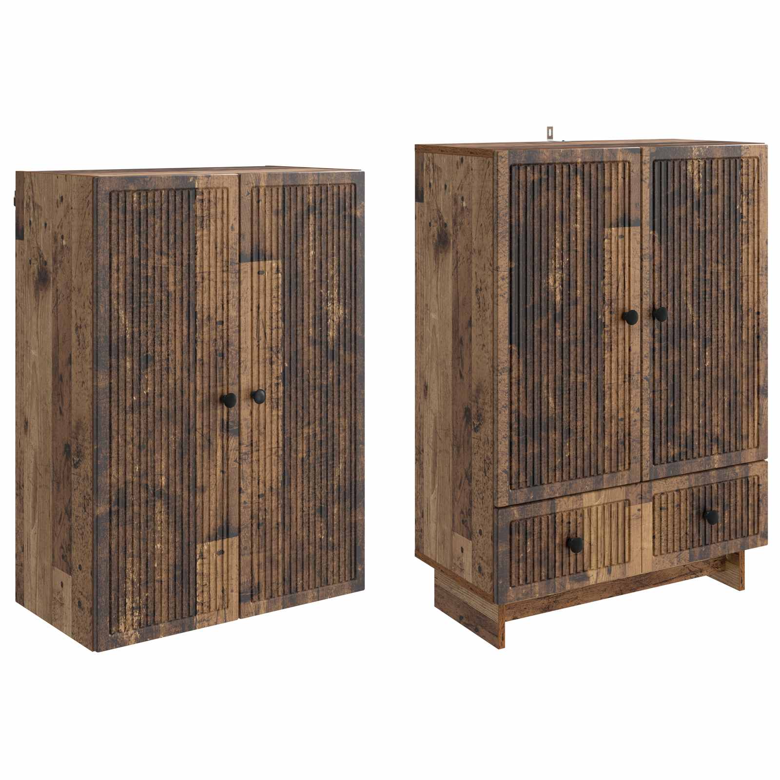 vidaXL Cabinet Set 2 pcs Old Wood 66 x 34.5 x 95 cm Engineered Wood 4