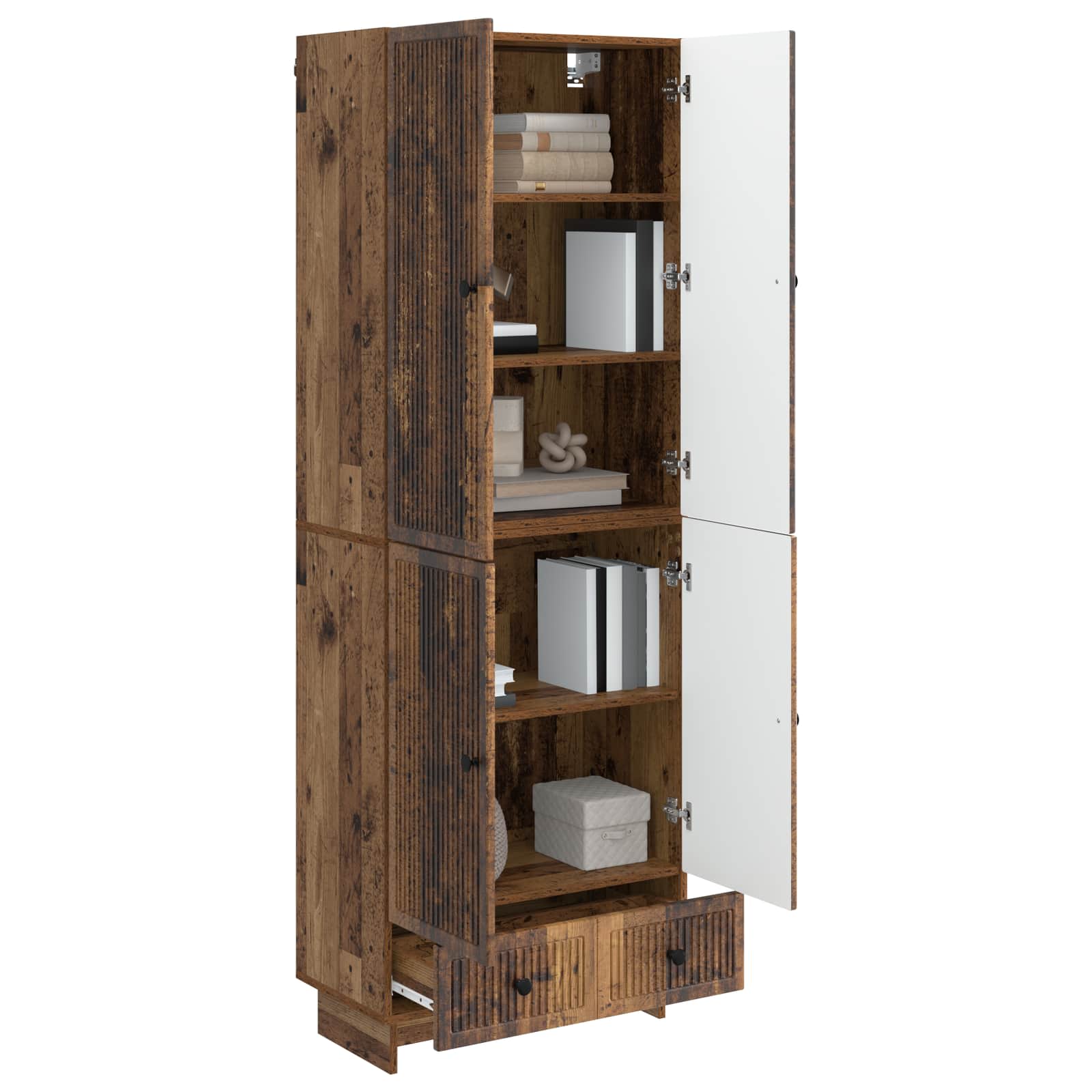 vidaXL Cabinet Set 2 pcs Old Wood 66 x 34.5 x 95 cm Engineered Wood 3