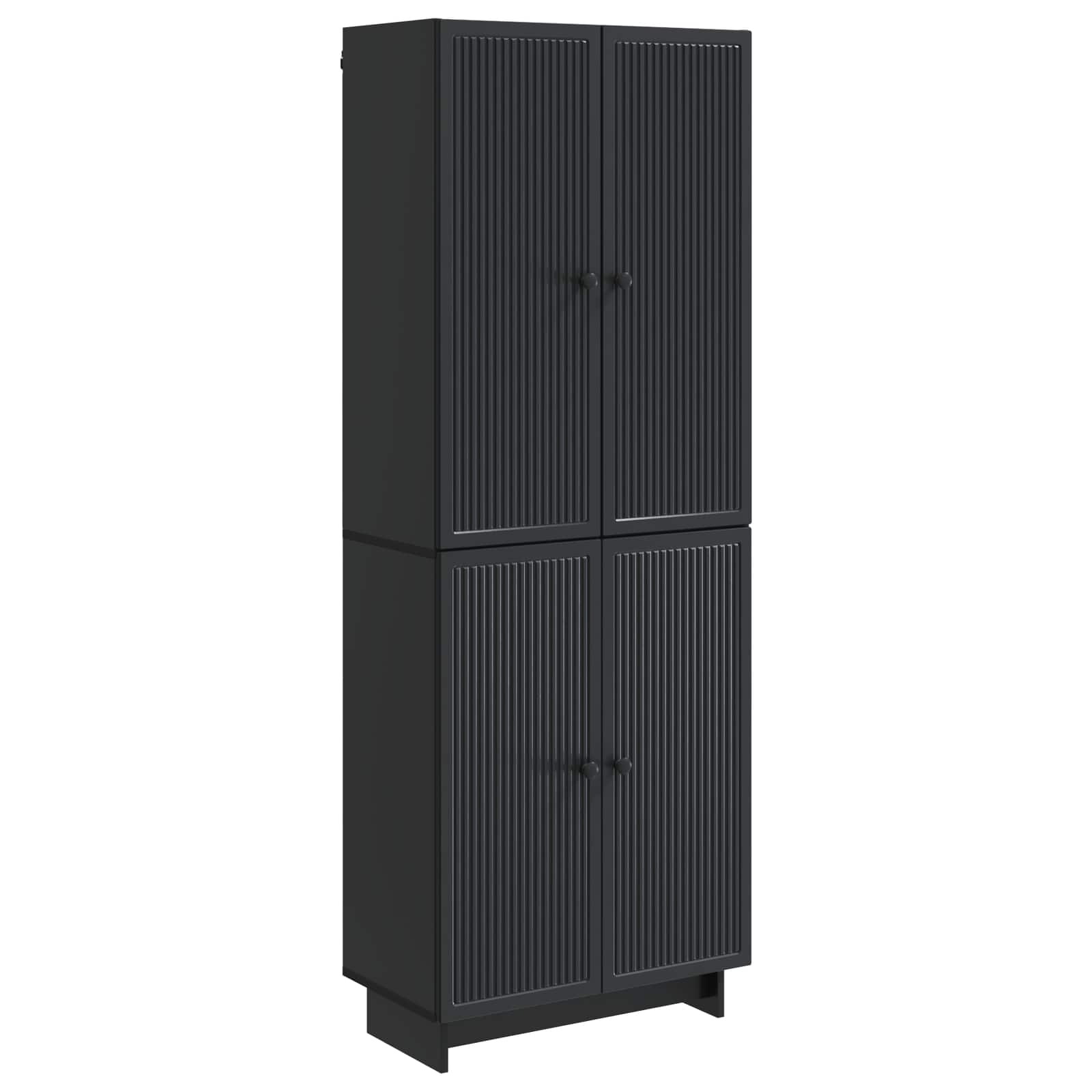 vidaXL Cabinet Set 2 pcs Black 66 x 34.5 x 90 cm Engineered Wood 2