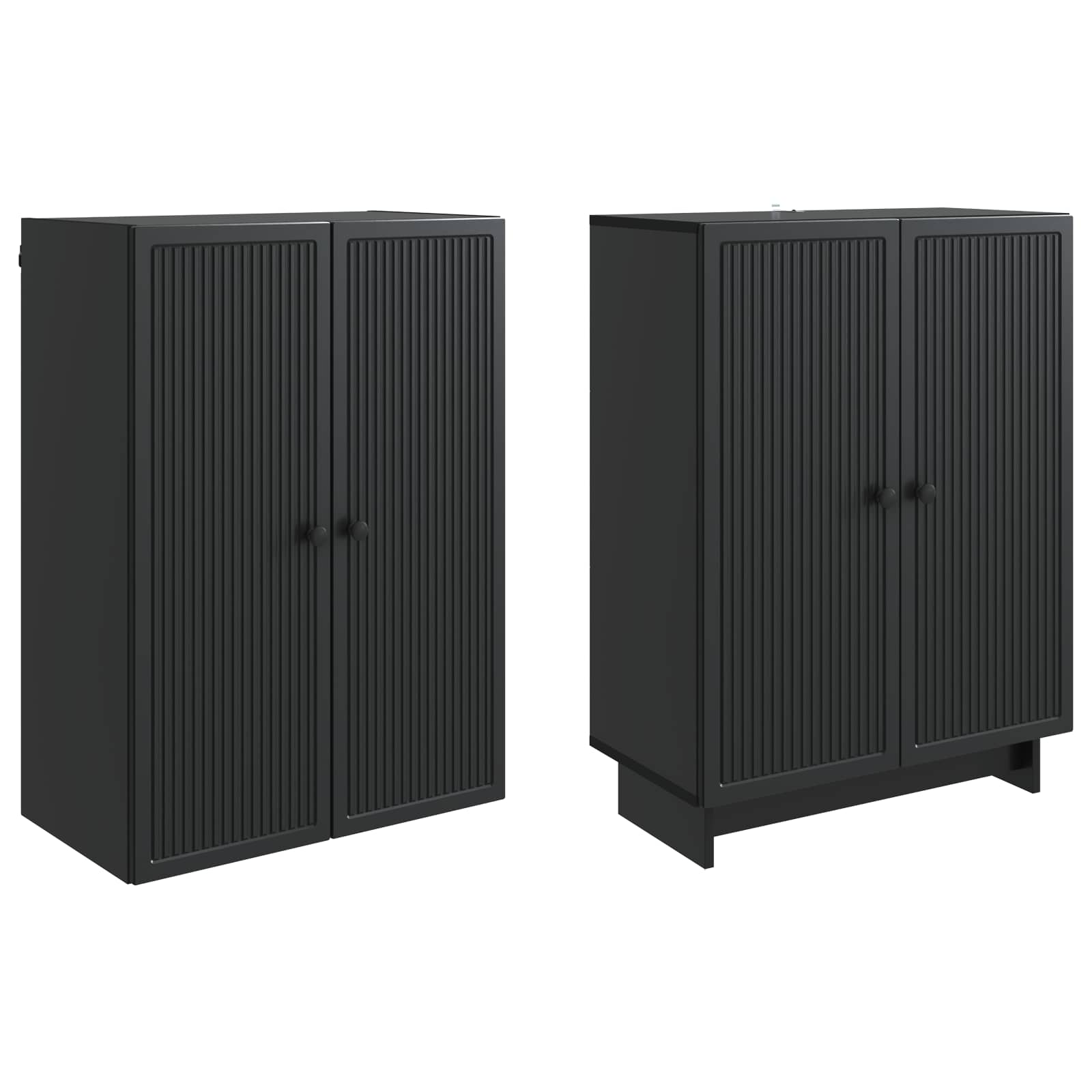 vidaXL Cabinet Set 2 pcs Black 66 x 34.5 x 90 cm Engineered Wood 4