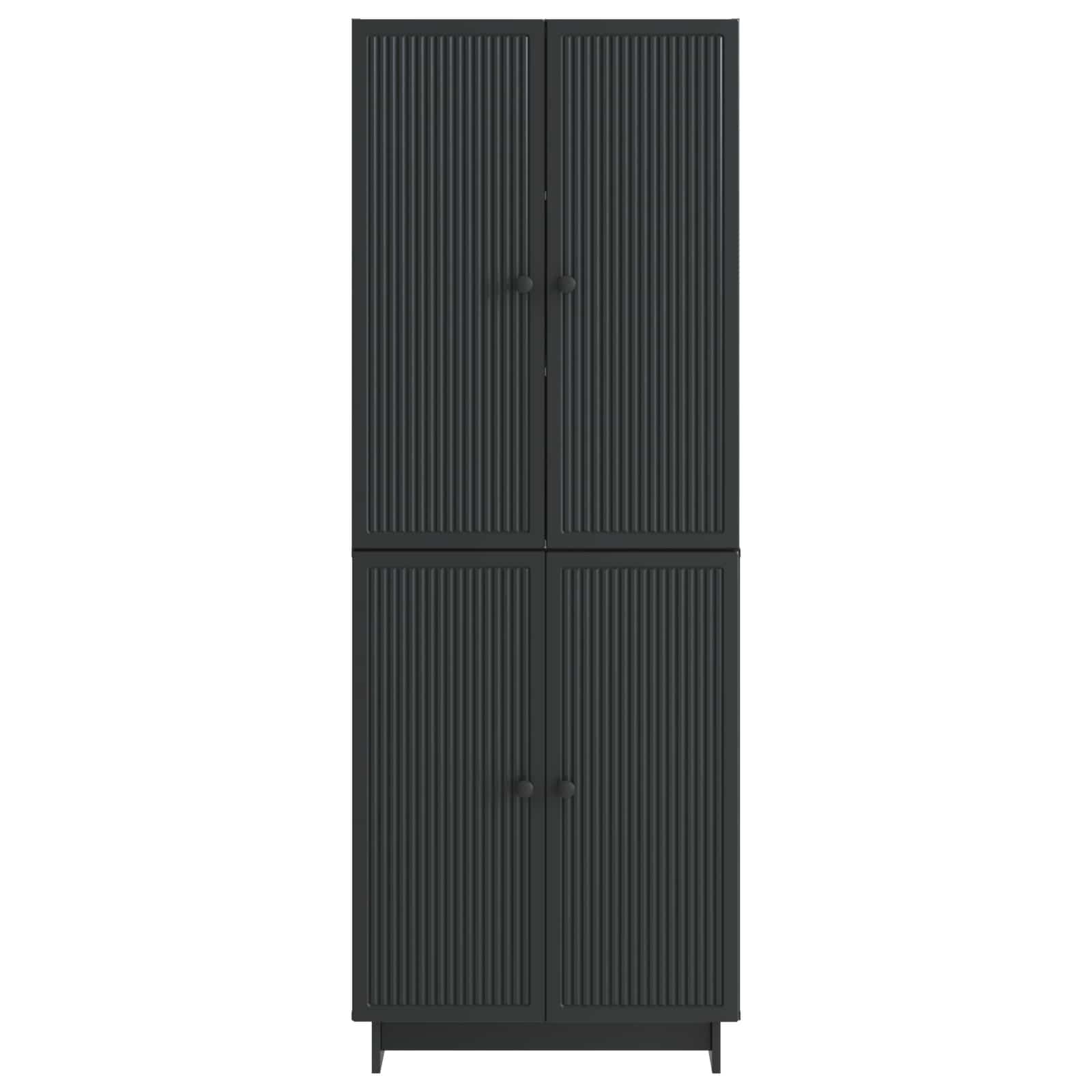 vidaXL Cabinet Set 2 pcs Black 66 x 34.5 x 90 cm Engineered Wood 5