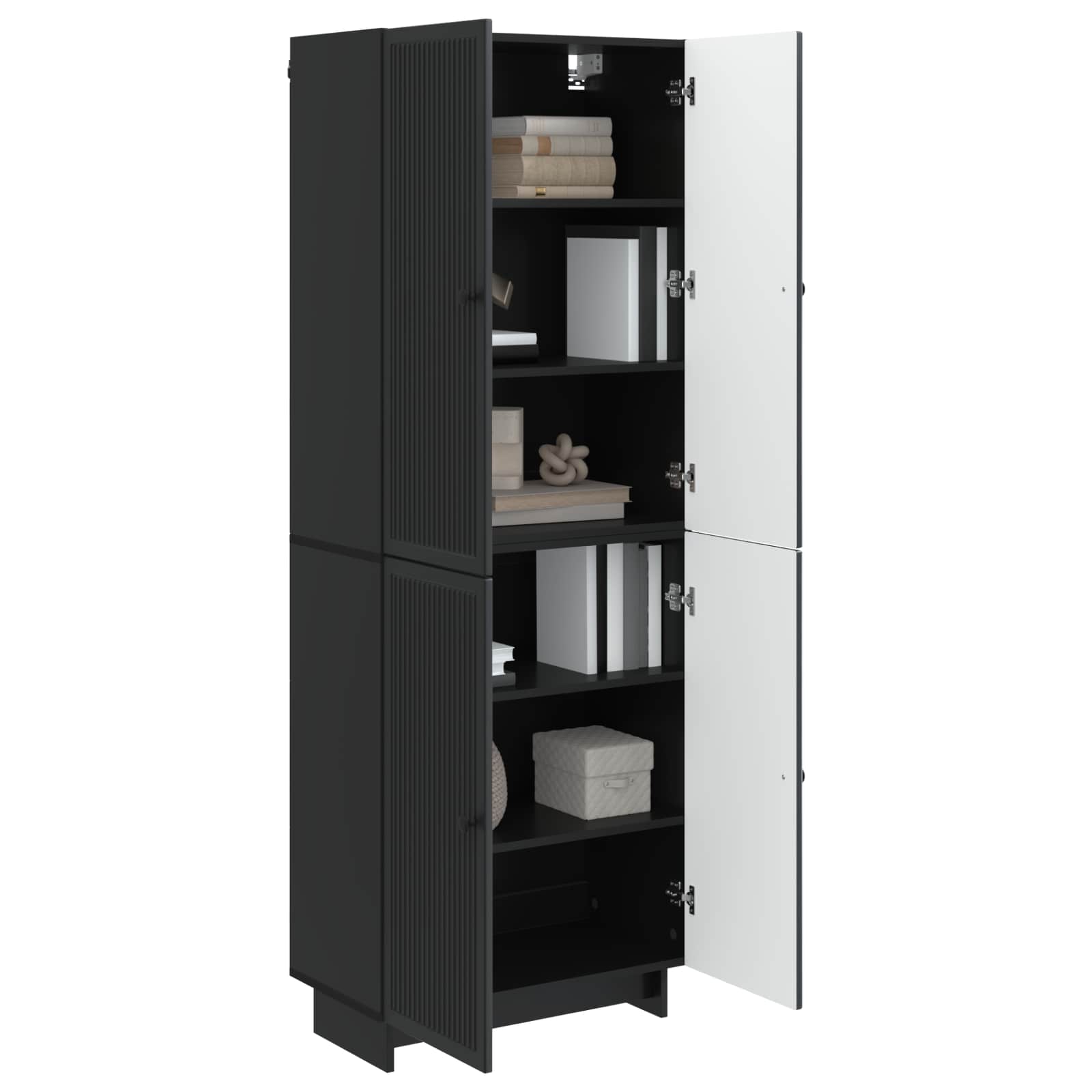 vidaXL Cabinet Set 2 pcs Black 66 x 34.5 x 90 cm Engineered Wood 3