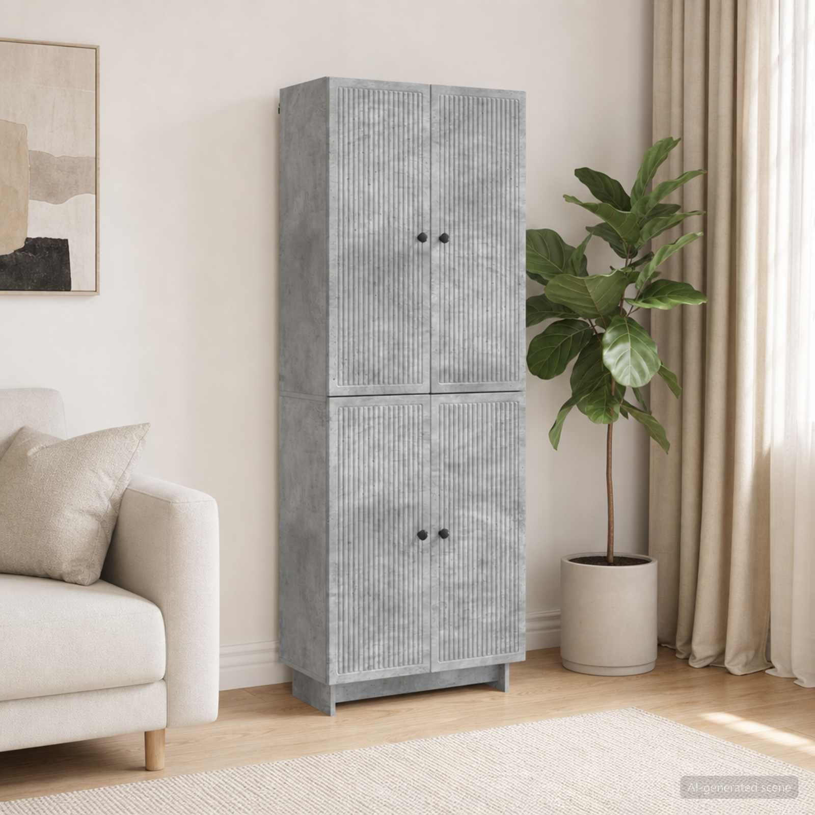 vidaXL Cabinet Set 2 pcs Concrete Grey 66 x 34.5 x 90 cm 1