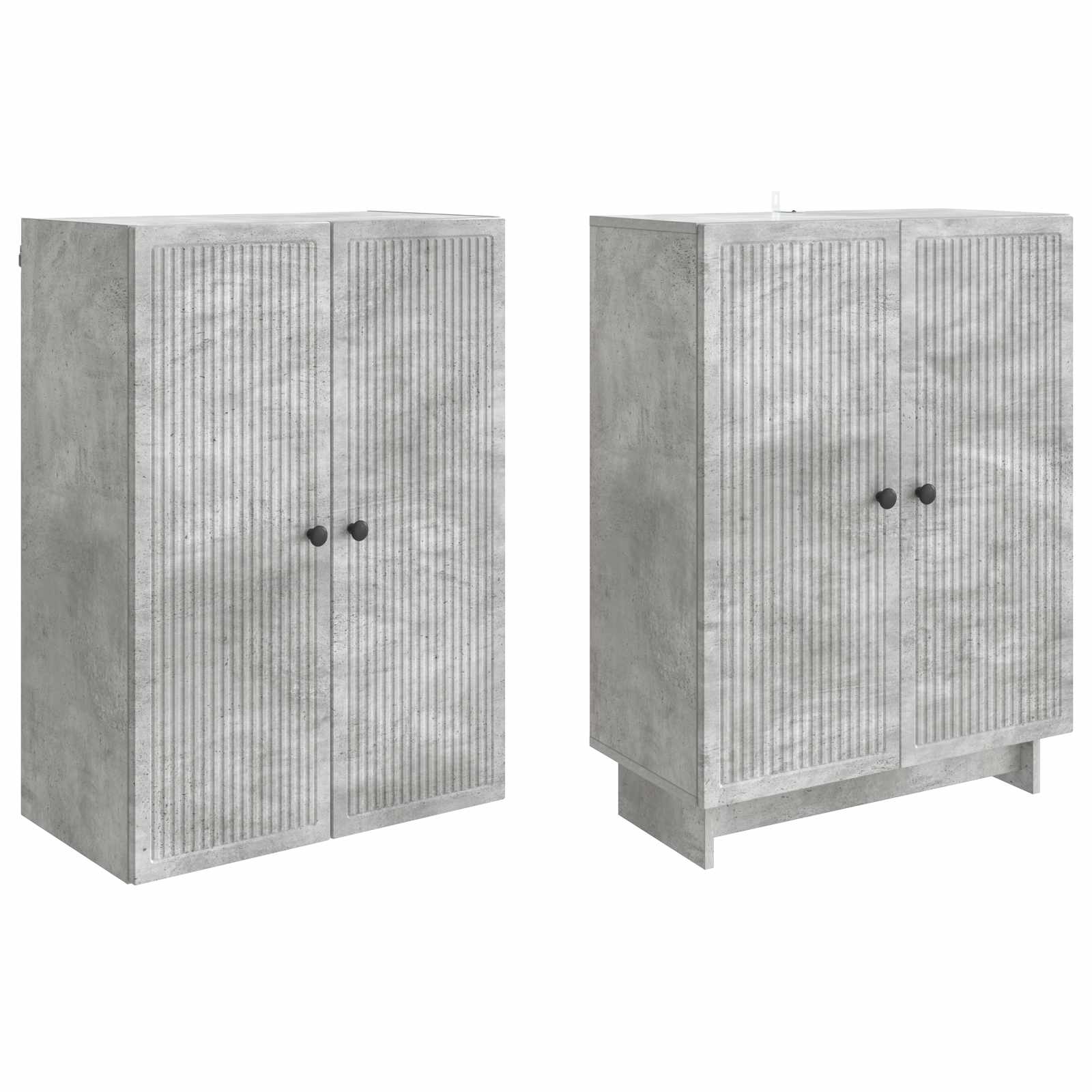 vidaXL Cabinet Set 2 pcs Concrete Grey 66 x 34.5 x 90 cm 4