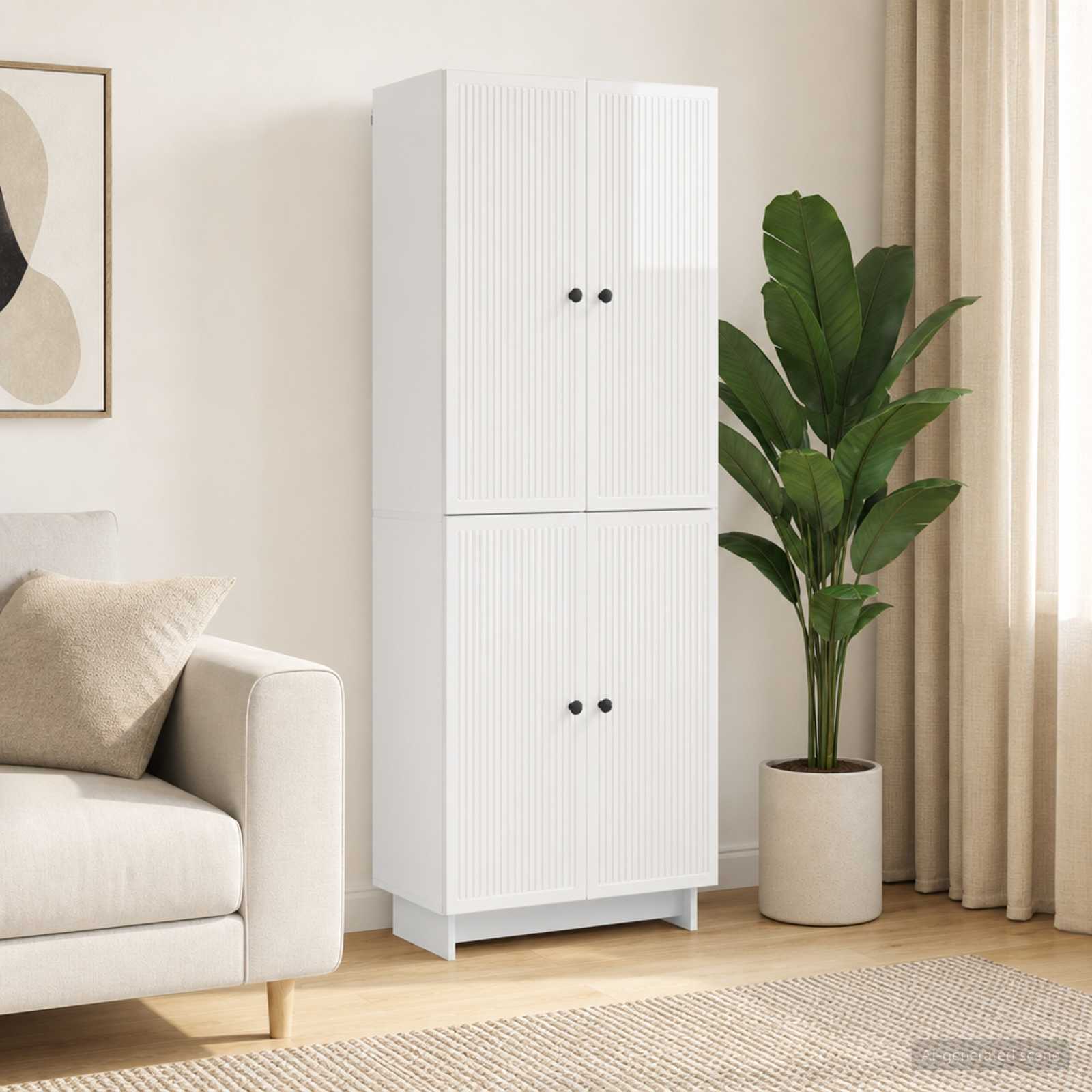 vidaXL Cabinet Set 2 pcs High Gloss White 66 x 34.5 x 90 cm 1