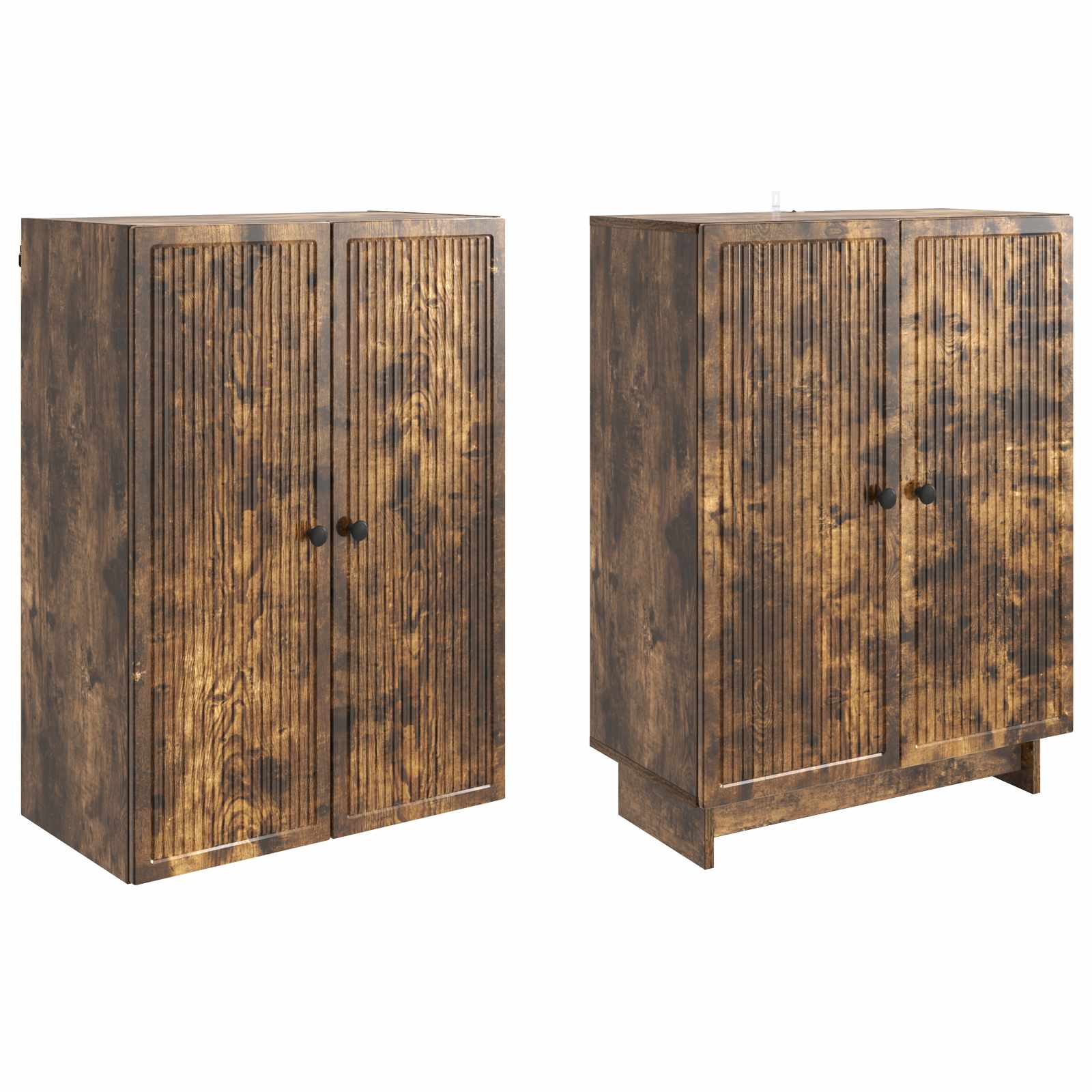 vidaXL Cabinet Set 2 pcs Smoked Oak 66 x 34.5 x 90 cm Engineered Wood 4