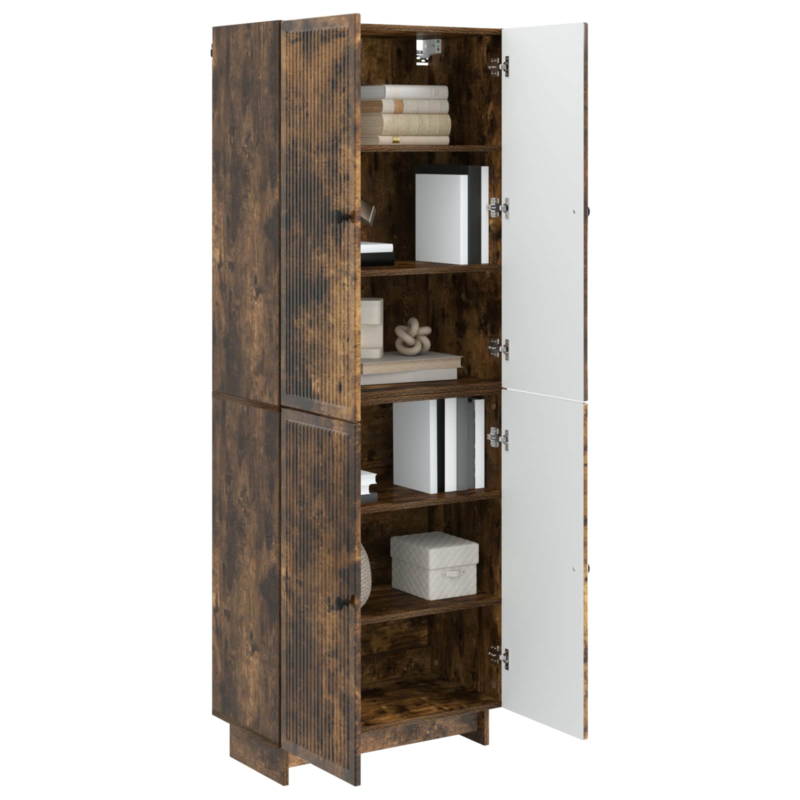vidaXL Cabinet Set 2 pcs Smoked Oak 66 x 34.5 x 90 cm Engineered Wood 3