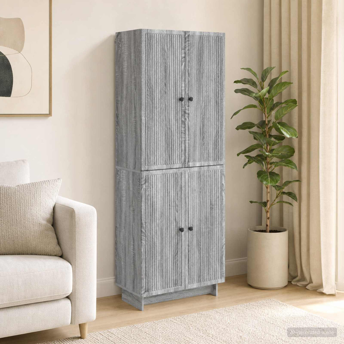 vidaXL Cabinet Set 2 pcs Grey Sonoma 66 x 34.5 x 90 cm Engineered Wood 1