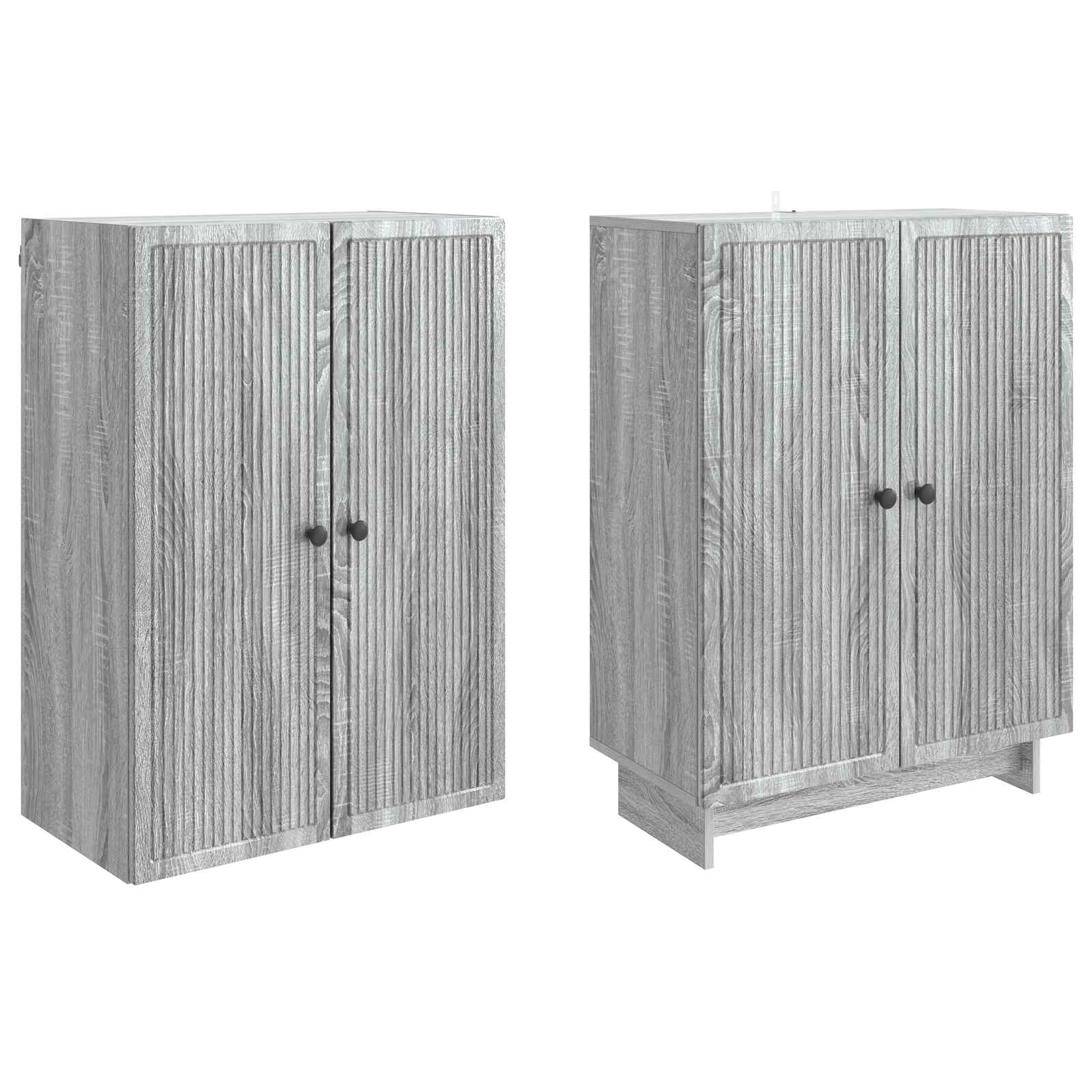 vidaXL Cabinet Set 2 pcs Grey Sonoma 66 x 34.5 x 90 cm Engineered Wood 4