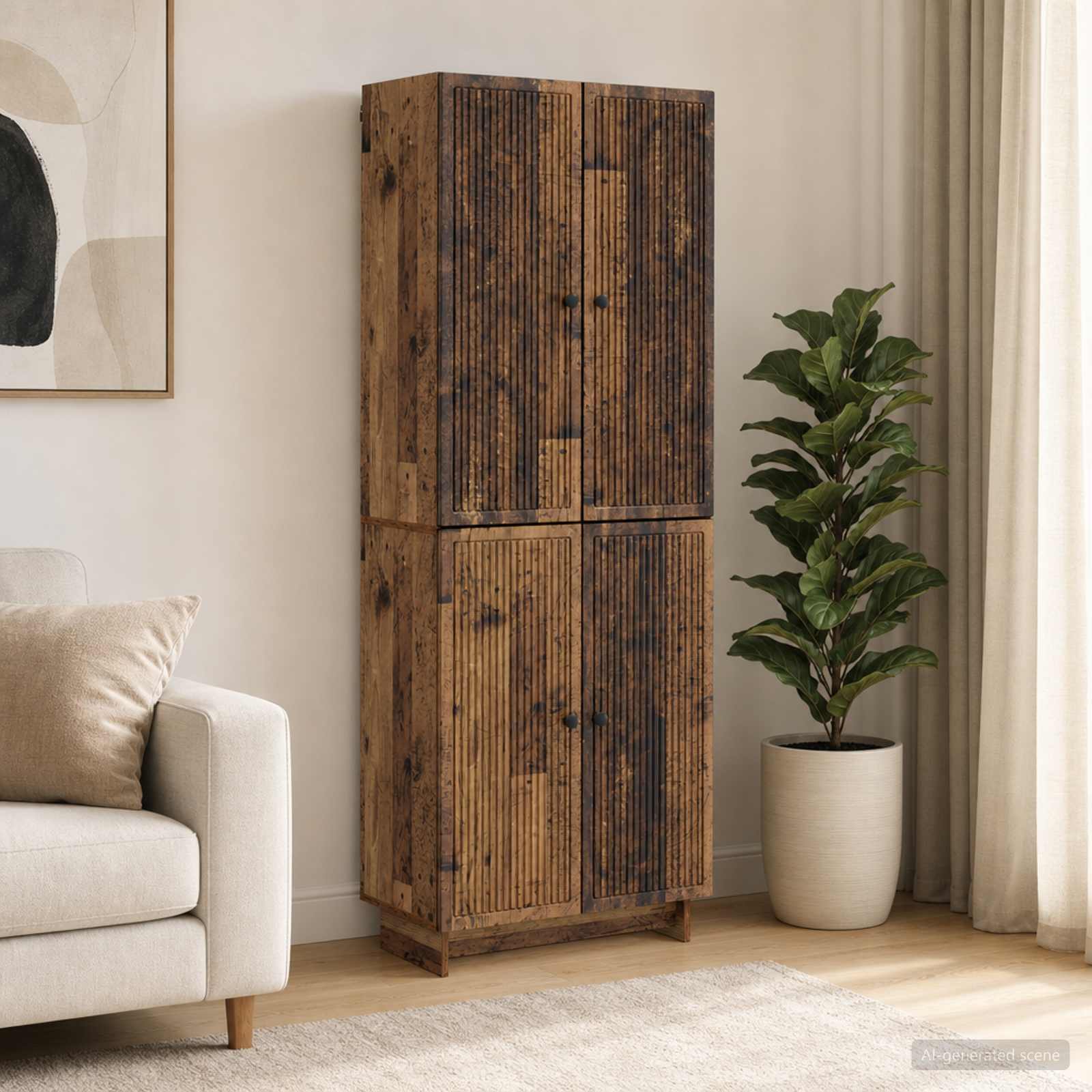 vidaXL Cabinet Set 2 pcs Old Wood 66 x 34.5 x 90 cm Engineered Wood 1