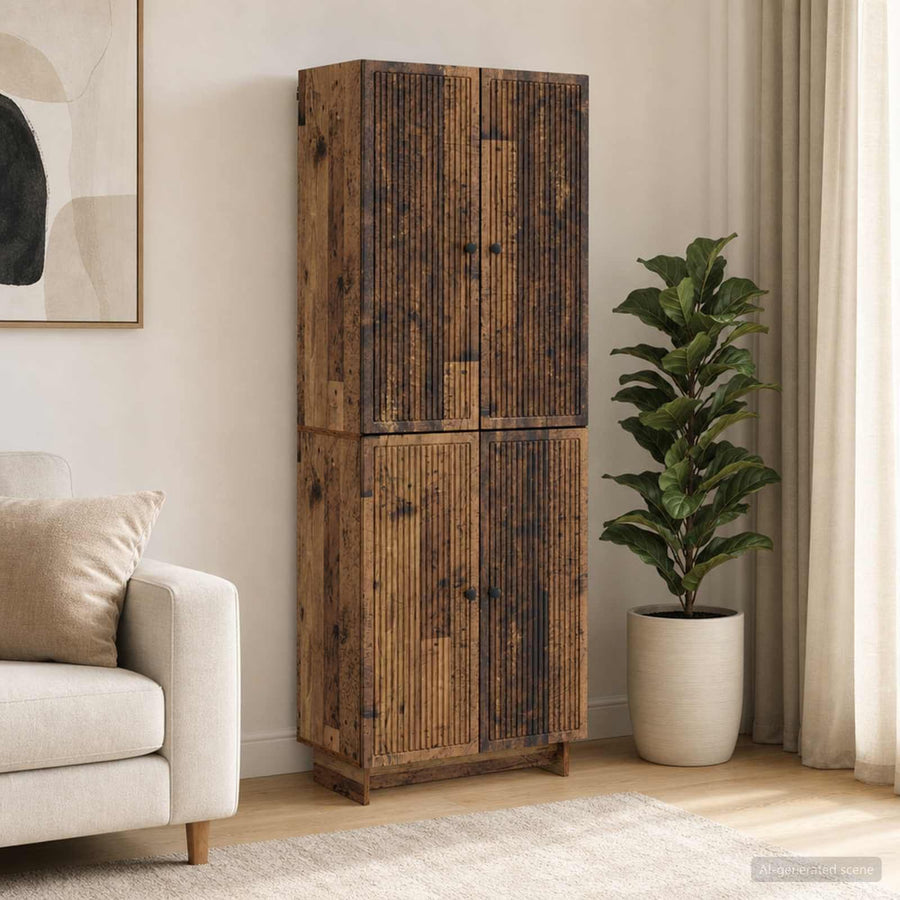 Cabinet Set 2 pcs Old Wood Engineered Wood