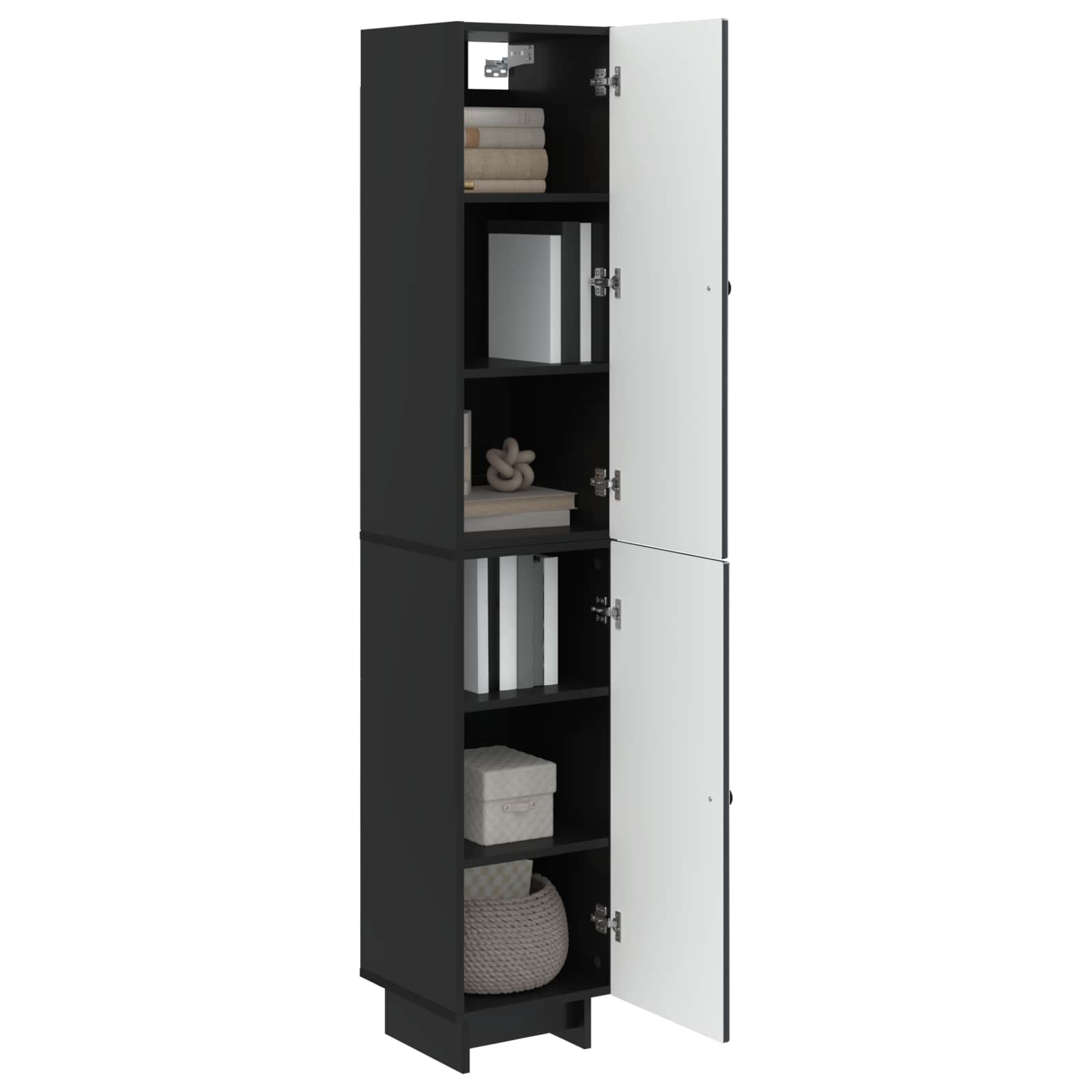 vidaXL Cabinet Set 2 pcs Black 34.5 x 33 x 90 cm Engineered Wood 3