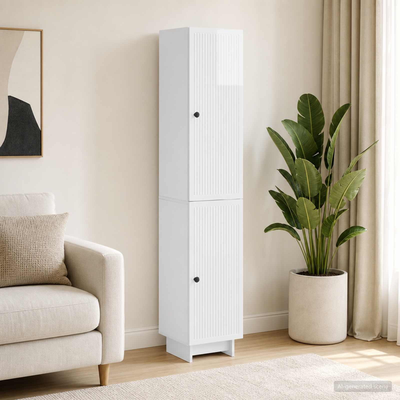 vidaXL Cabinet Set 2 pcs High Gloss White 34.5 x 33 x 90 cm 1