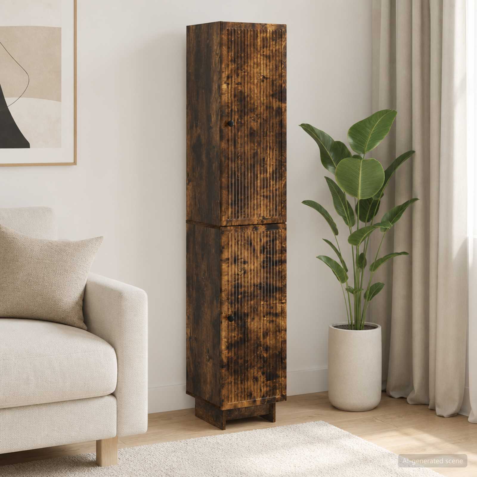 vidaXL Cabinet Set 2 pcs Smoked Oak 34.5 x 33 x 90 cm Engineered Wood 1
