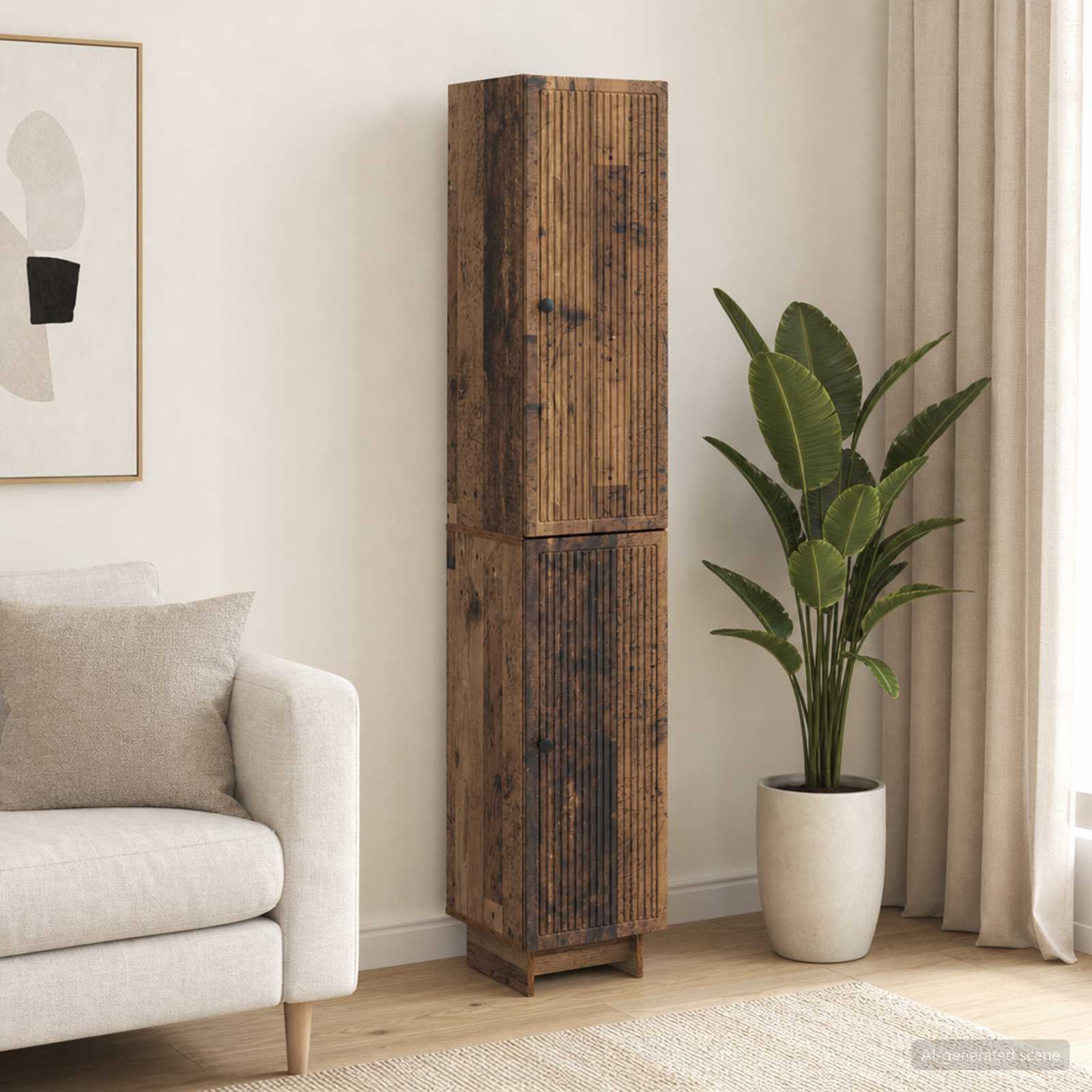 vidaXL Cabinet Set 2 pcs Old Wood 34.5 x 33 x 90 cm Engineered Wood 1