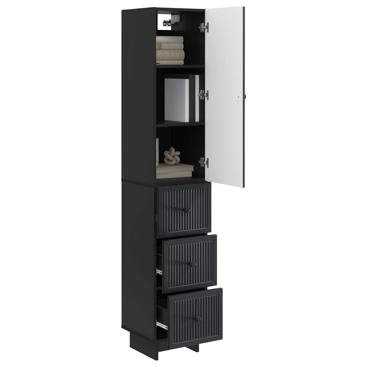Cabinet Set 2 pcs Engineered Wood Black