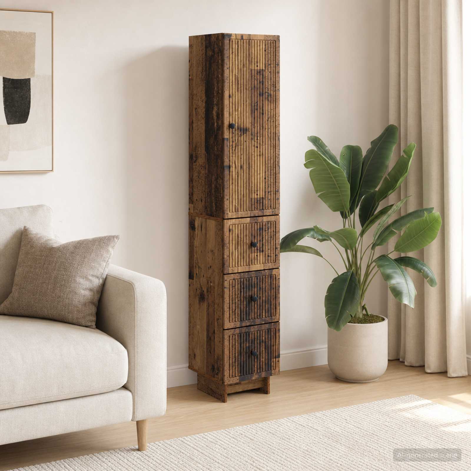 vidaXL Cabinet Set 2 pcs Old Wood 33 x 34.5 x 90 cm Engineered Wood 1