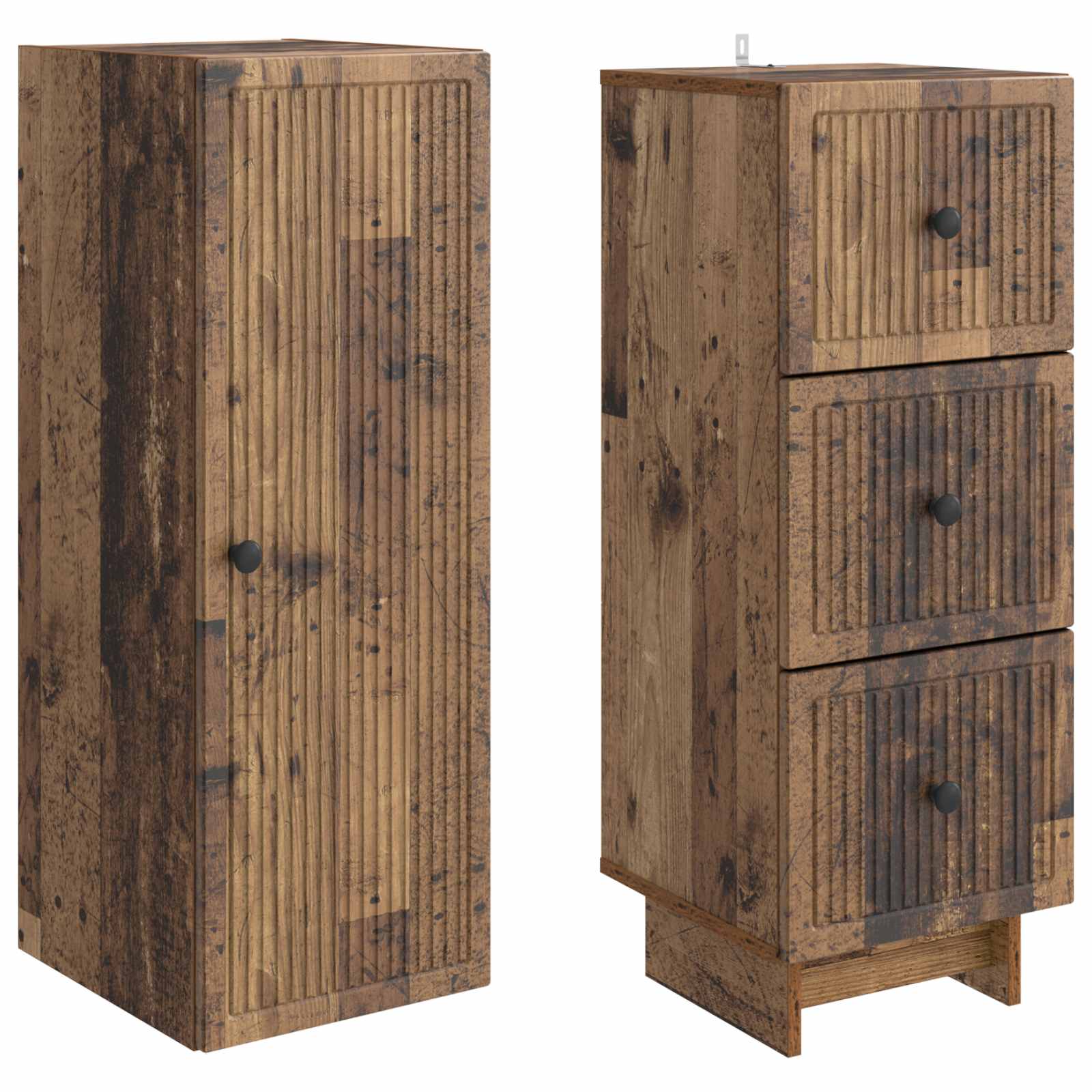 vidaXL Cabinet Set 2 pcs Old Wood 33 x 34.5 x 90 cm Engineered Wood 4