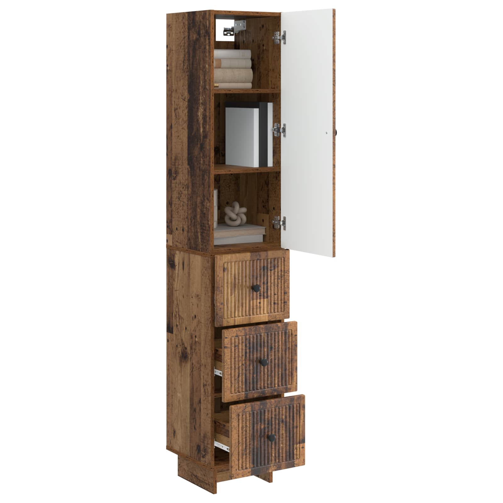 vidaXL Cabinet Set 2 pcs Old Wood 33 x 34.5 x 90 cm Engineered Wood 3