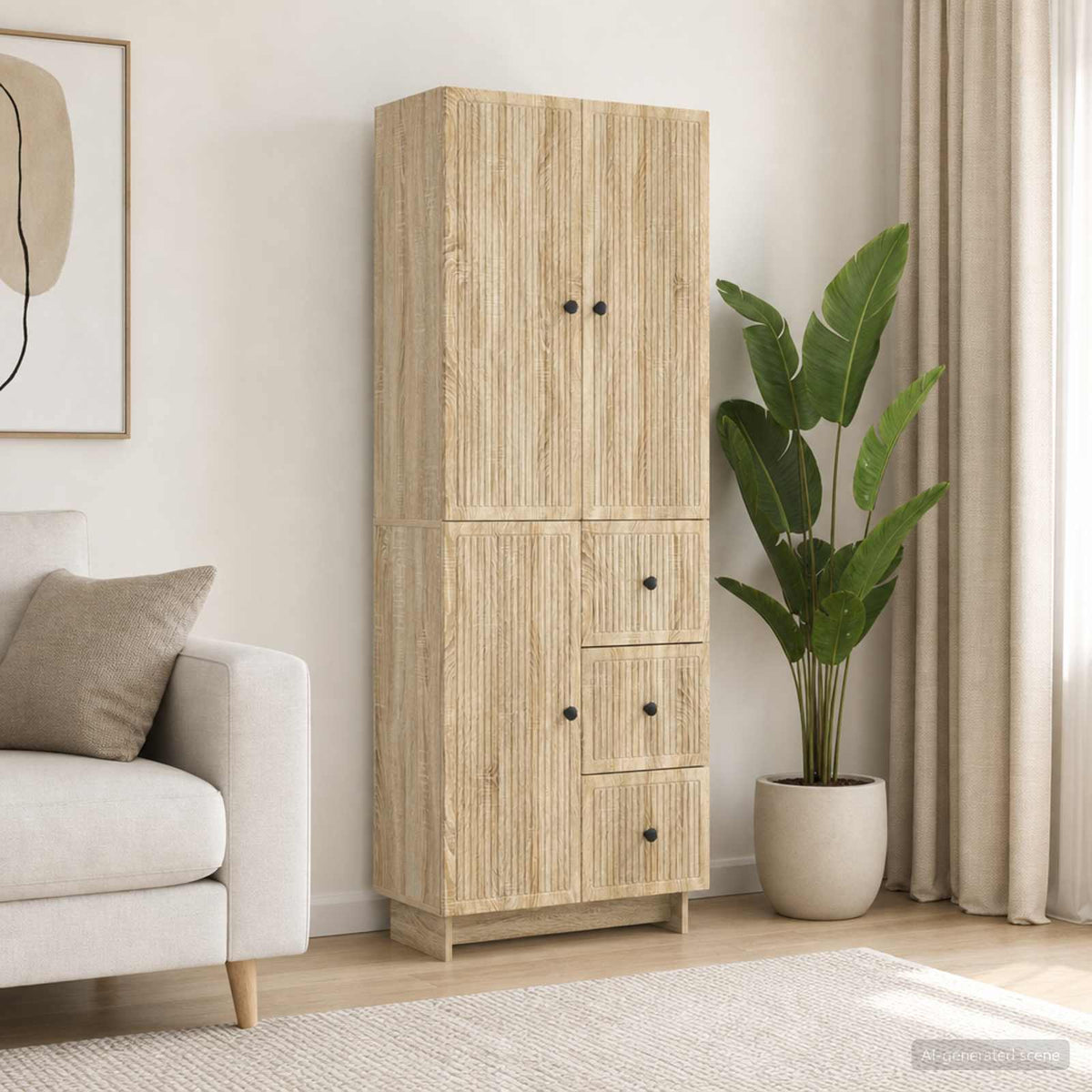 Cabinet Set 2 pcs Engineered Wood Sonoma oak
