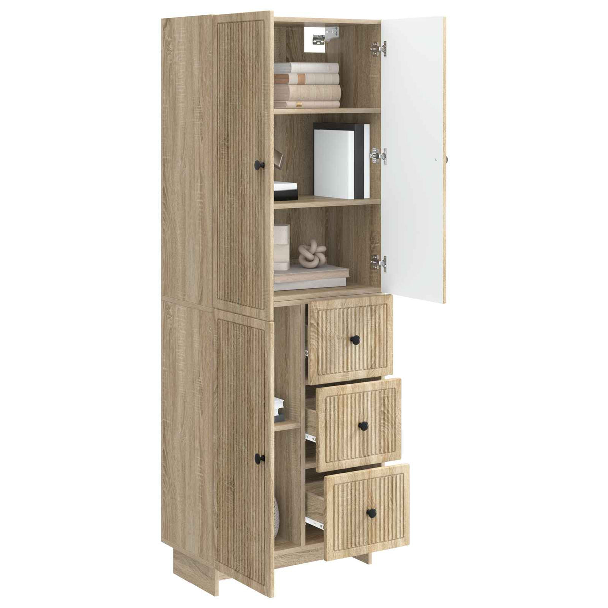 Cabinet Set 2 pcs Engineered Wood Sonoma oak