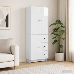 Cabinet Set 2 pcs Engineered Wood High gloss white