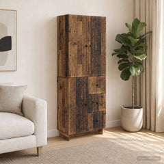 Cabinet Set 2 pcs Engineered Wood Old wood